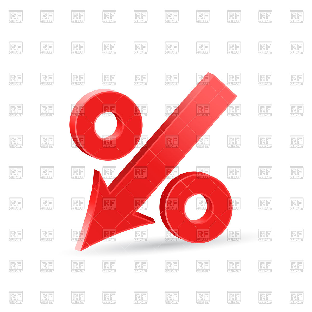 1200x1200 Percent Down Icon, Crisis Concept Vector Image Of Business
