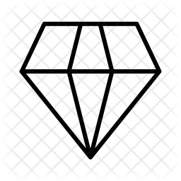 256x256 Diamond, Jewel, Gem, Crystal Icon Of Line Style