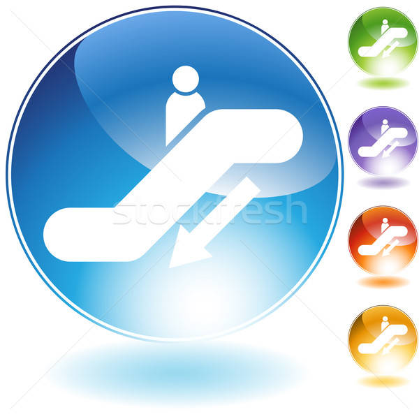 600x600 Escalator Vers Le Bas Cristal Blanche