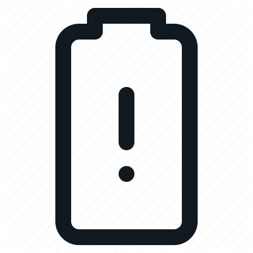512x512 Battery, Critical, Empty, Potrait, Warning Icon