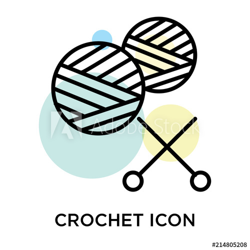 500x500 Crochet Icon Vector Sign And Symbol Isolated On White Background