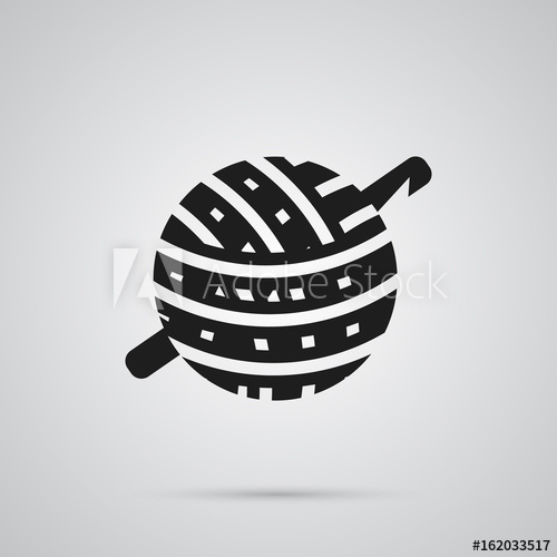 500x500 Isolated Crochet Icon Symbol On Clean Background Vector Knitting