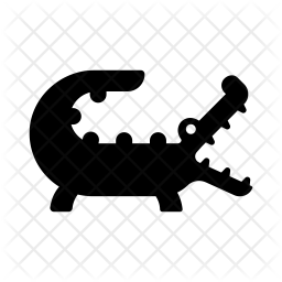 256x256 Crocodile Icon Of Glyph Style