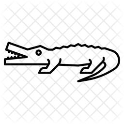256x256 Crocodile Icon Of Line Style
