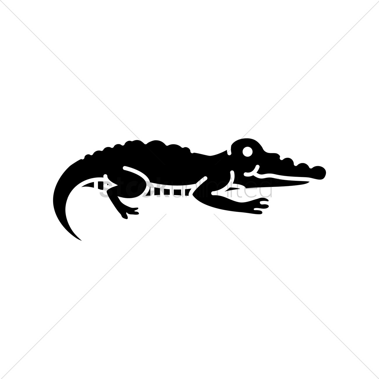 1300x1300 Crocodile Icon Vector Image