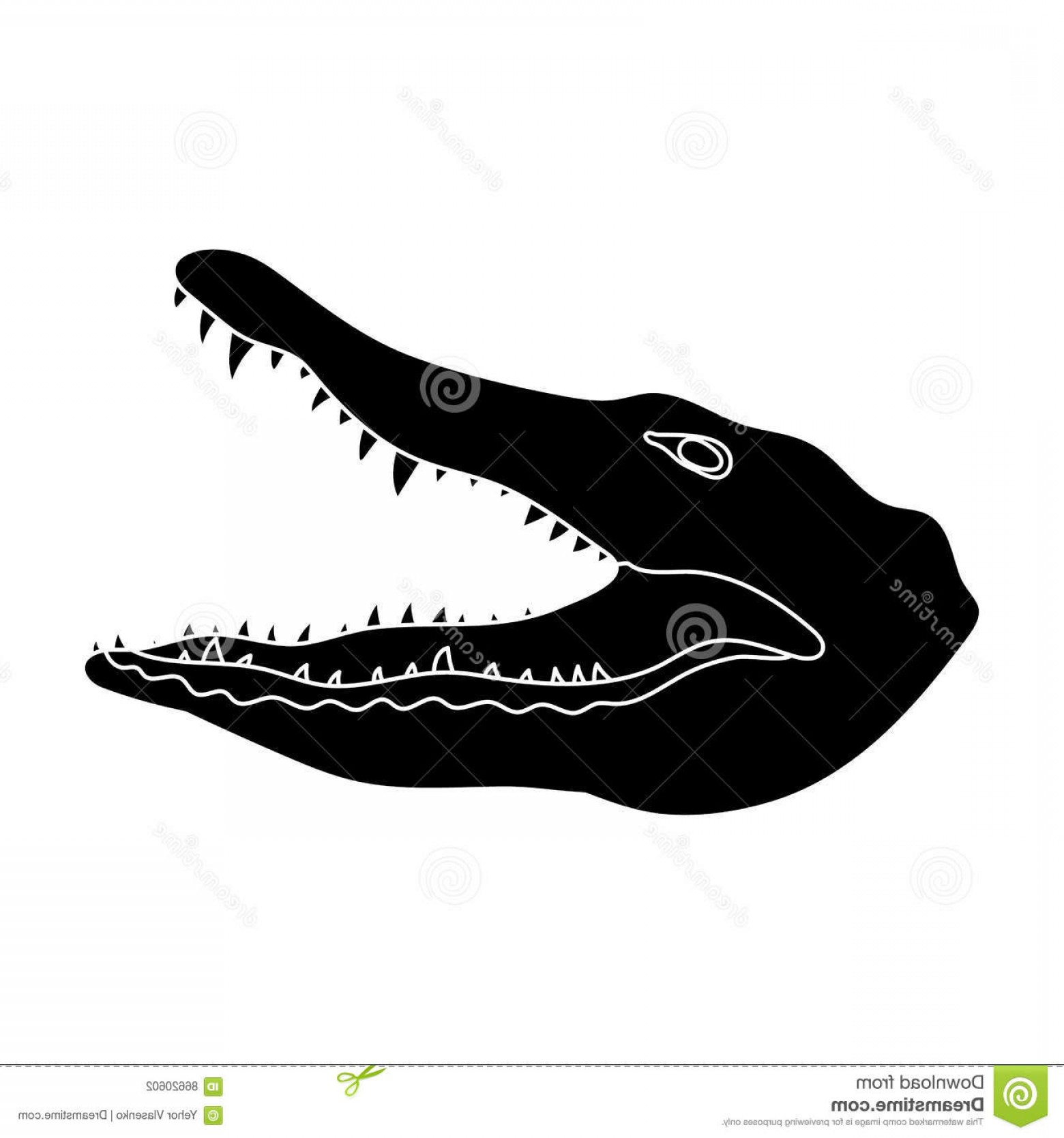 1560x1668 Stock Illustration Crocodile Icon Black Style Isolated White