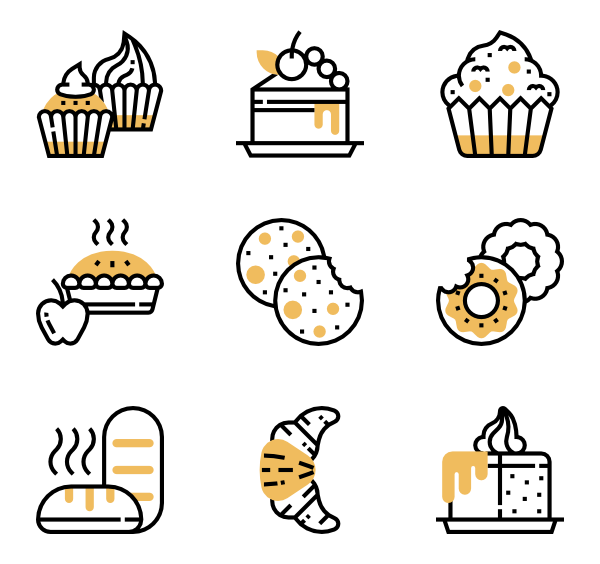 600x564 Croissant Icons