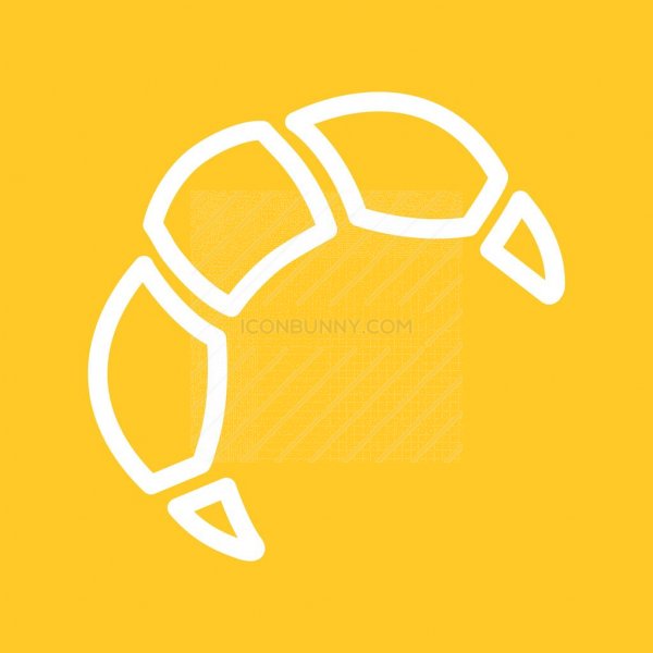 600x600 Croissant Line Multicolor Bg Icon