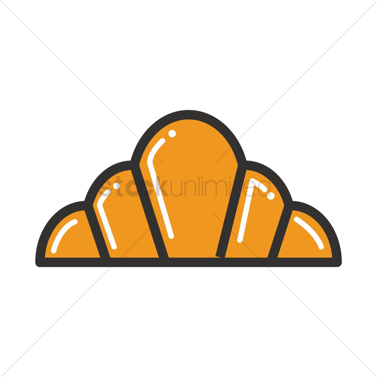 1300x1300 Croissant Icon Vector Image