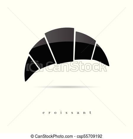 450x470 Croissant Icon In Black Vector On White Background