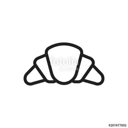 500x500 Croissant Icon Line Style Vector Stock Image And Royalty Free