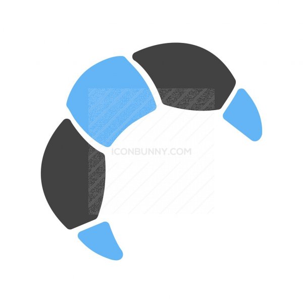 600x600 Croissant Blue Black Icon