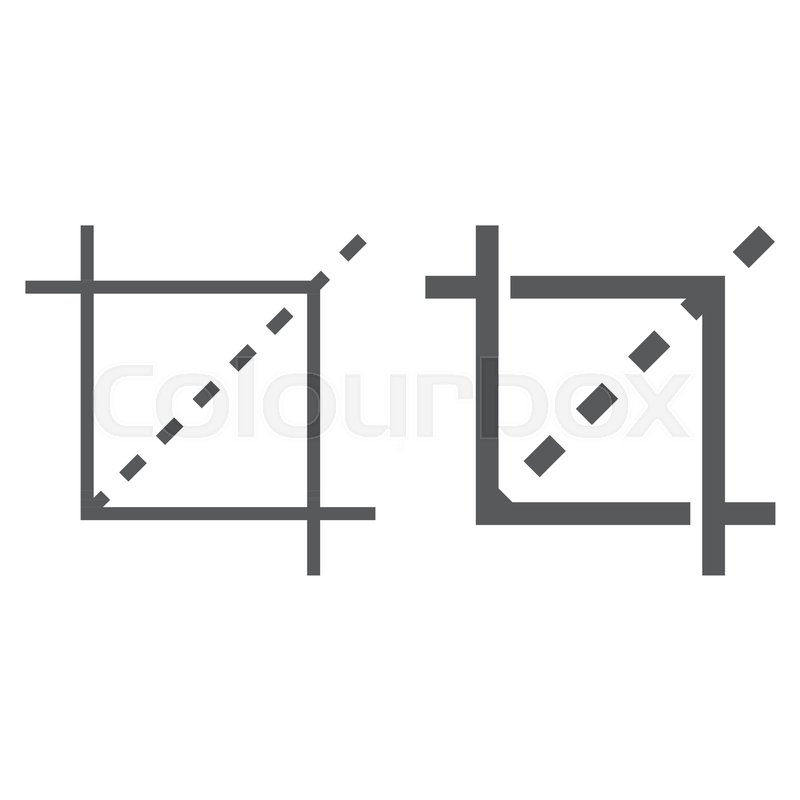800x800 Crop Tool Line And Glyph Icon, Tools Stock Vector Colourbox