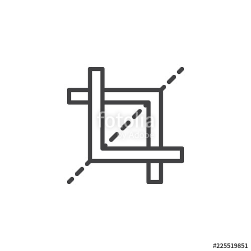 500x500 Crop Tool Outline Icon Linear Style Sign For Mobile Concept