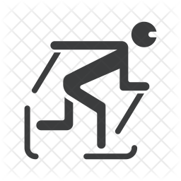 256x256 Cross Country Skating Icon Of Glyph Style