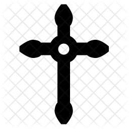 256x256 Christian Cross Icon Of Glyph Style