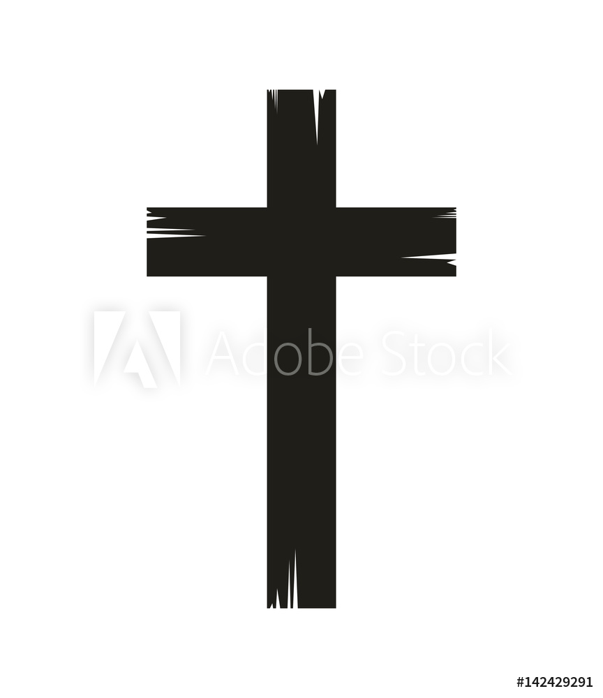 864x1000 Fototapeta Na Christian Cross Icon Over White Background