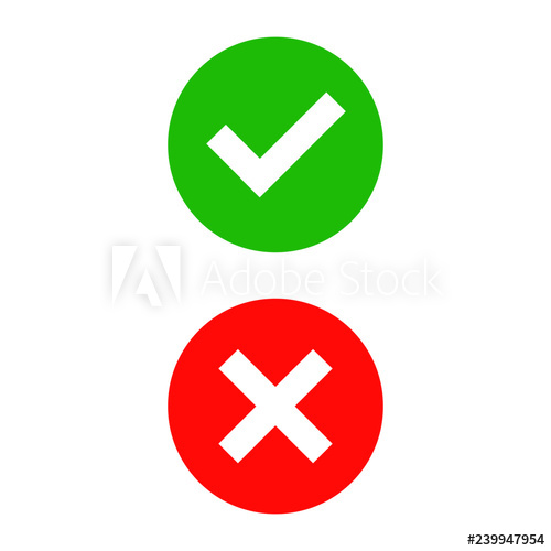 500x500 Green Tick And Red Cross Icon