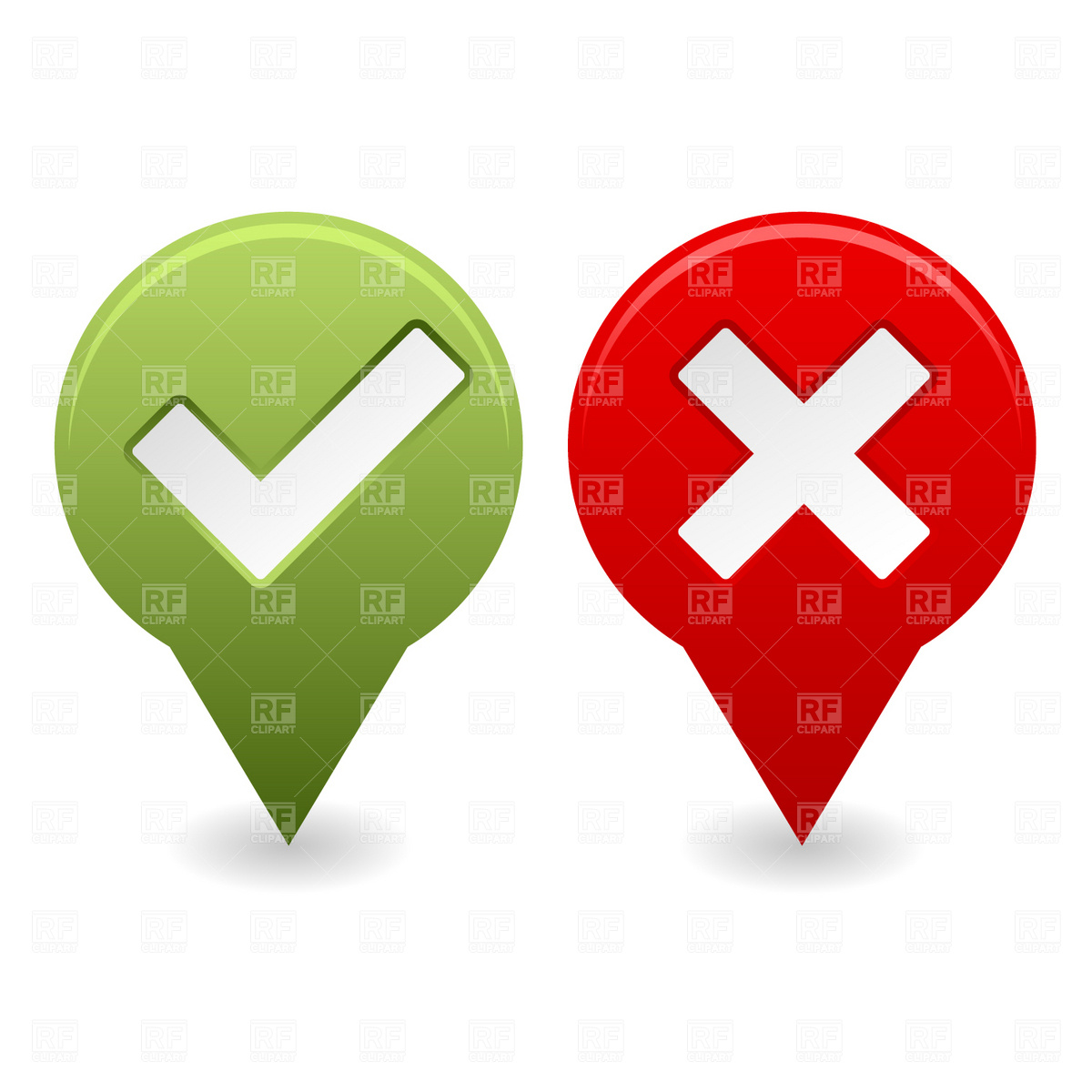 1200x1200 Tick And Cross Icons Vector Image Of Icons And Emblems Prague