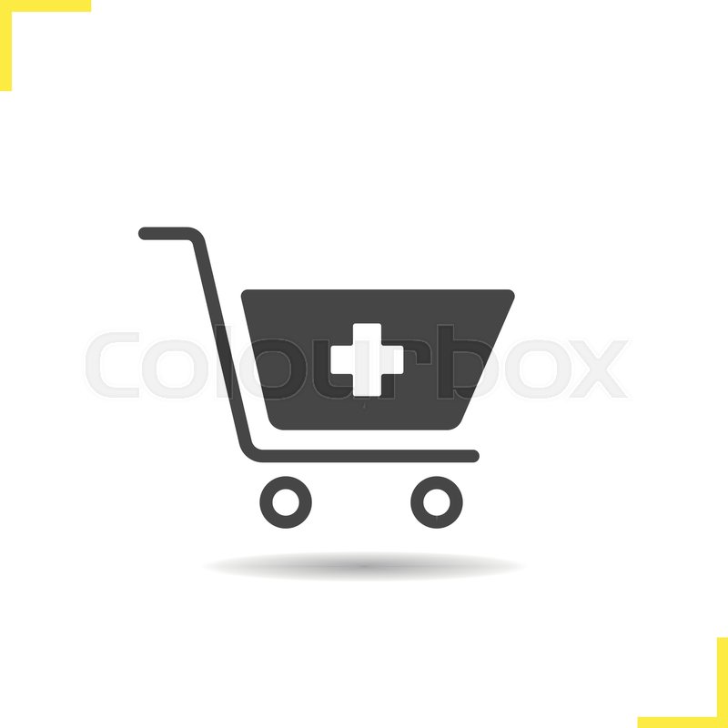 800x800 Shopping Cart With Medical Cross Icon Stock Vector Colourbox