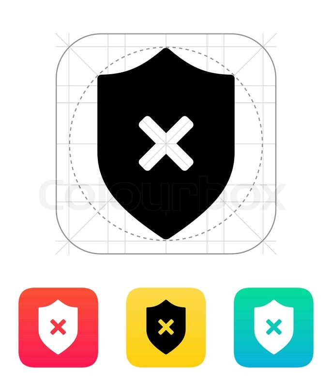 686x800 Shield With Cross Mark Icon Stock Vector Colourbox