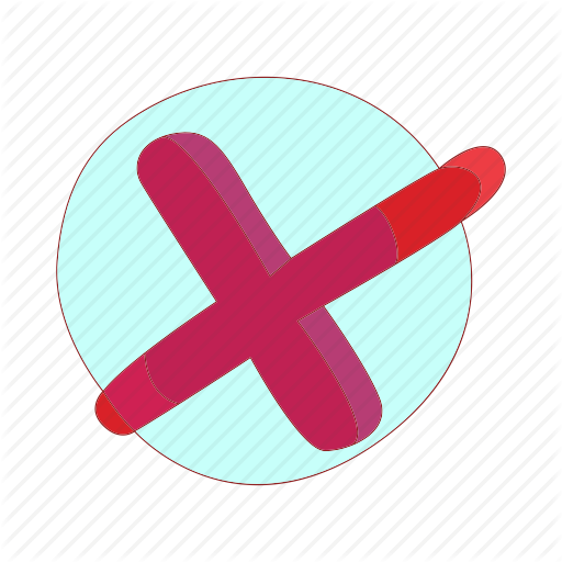 512x512 Cartoon, Check, Choice, Cross, Mark, No, Red Icon