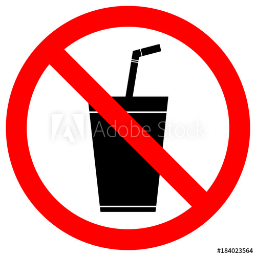 No Drinks Sign Icon Of Paper Cup With Tubule In Crossed Out Red 500x500 No Drinks Sign Icon Of Paper Cup With Tubule In Crossed Out Red