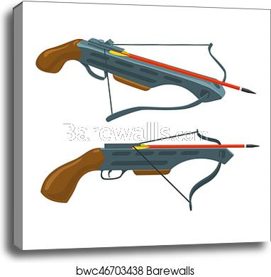 382x390 Crossbow With Arrow Weapon And Archery Flat Icon, Canvas Print