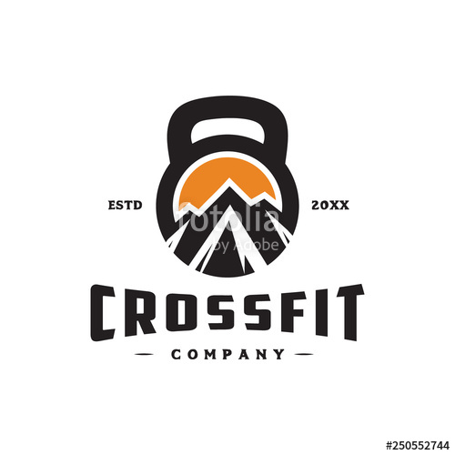 500x500 Mountain In Kettlebell For Crossfit Logo Icon Vector Template