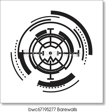 362x382 Vision Crosshair Icon, Simple Style, Art Print Barewalls Posters