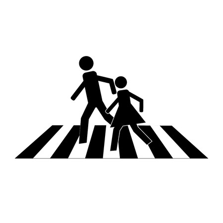 450x450 Crosswalk Sign Black On White Background Icon A Pedestrian Place