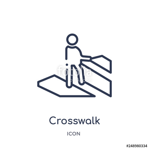 500x500 Crosswalk Icon From Signs Outline Collection Thin Line Crosswalk