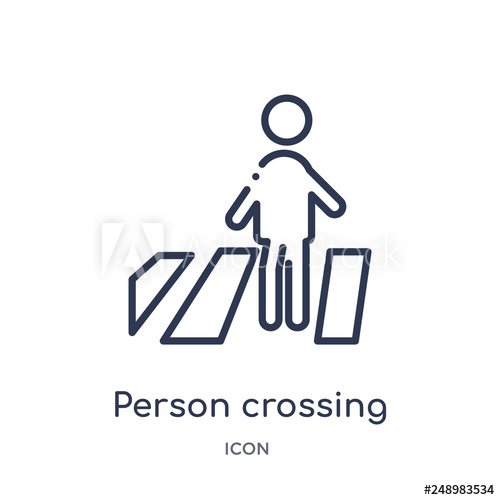 500x500 Person Crossing Street On Crosswalk Icon From People Outline