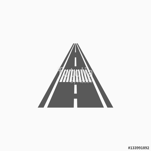 500x500 Road With Crosswalk Icon Stock Image And Royalty Free Vector