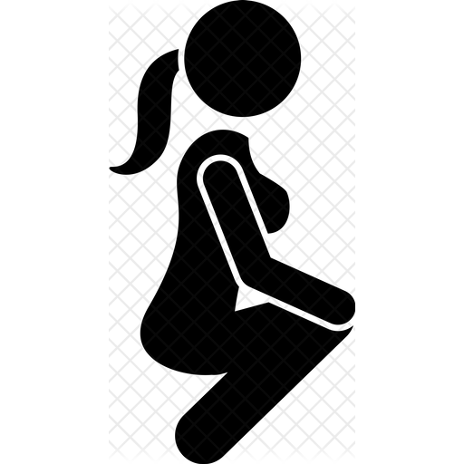 512x512 Crouch Woman Icon Of Glyph Style