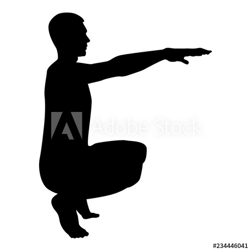 500x500 Crouching Man Doing Exercises Crouches Squat Sport Action Male