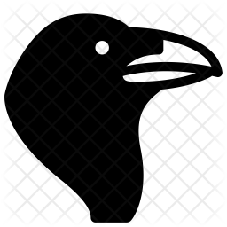 256x256 Crow Icon Of Glyph Style