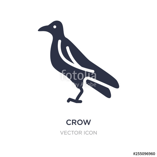 500x500 Crow Icon On White Background Simple Element Illustration