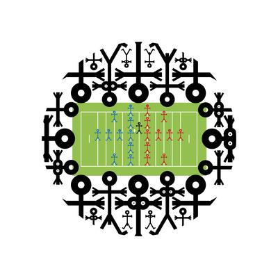 400x400 Crowd Icon American Football, Giclee Print