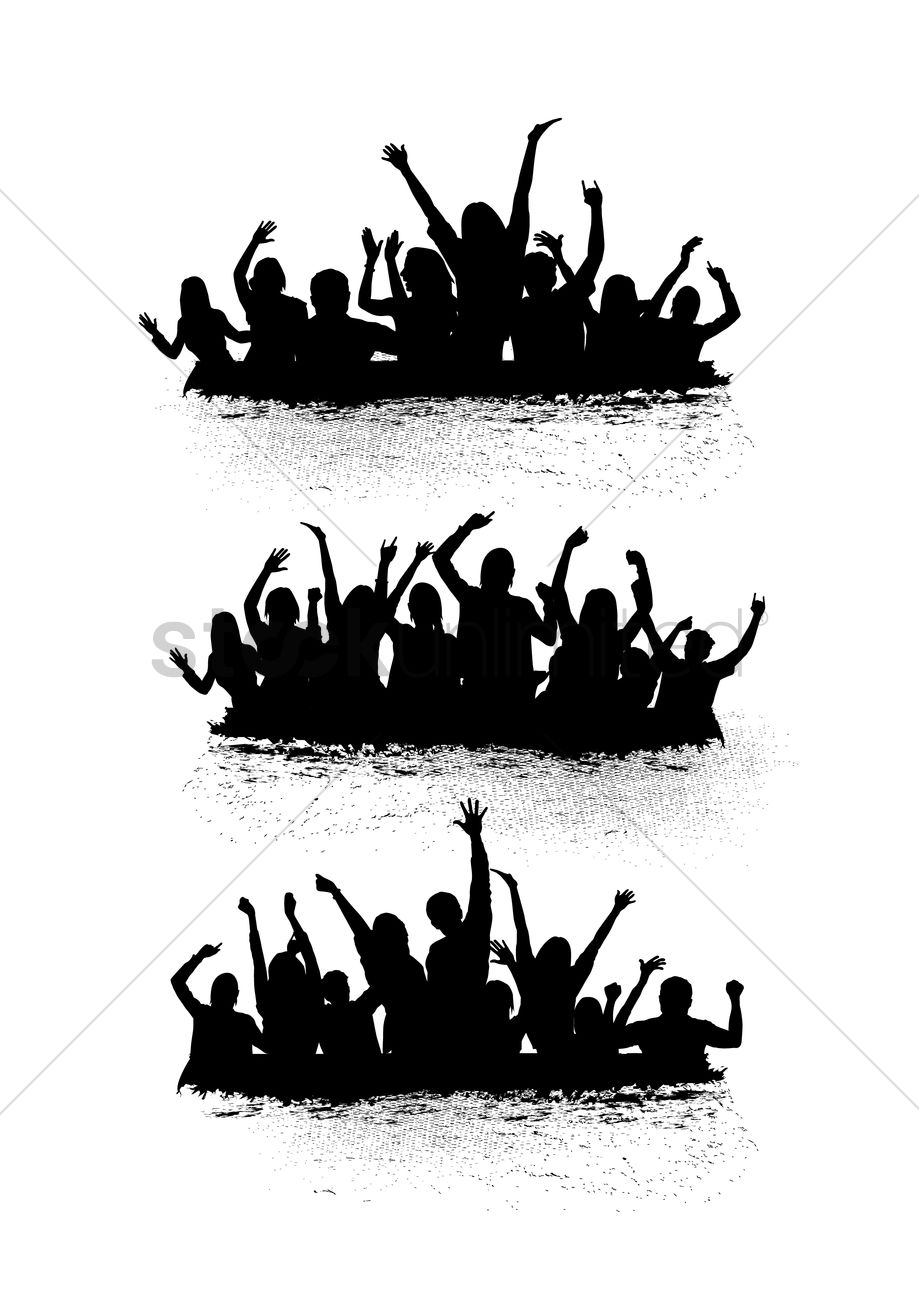 919x1300 Set Of Cheering Crowd Icons Vector Image