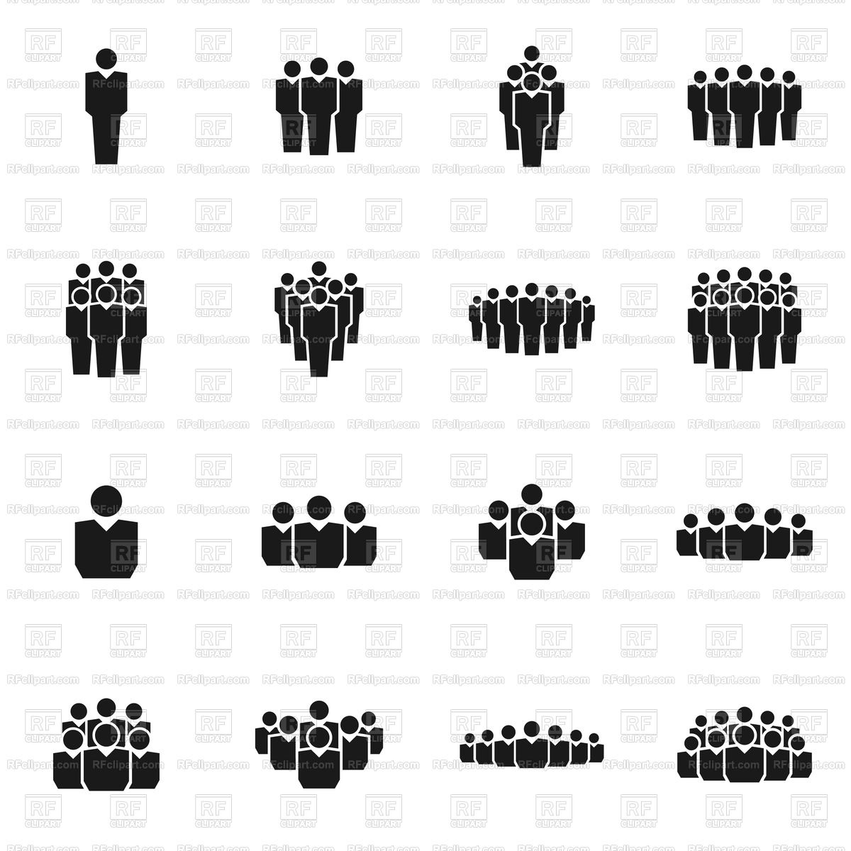1200x1200 Set Of Crowd Icons Vector Image Of Business, Finance
