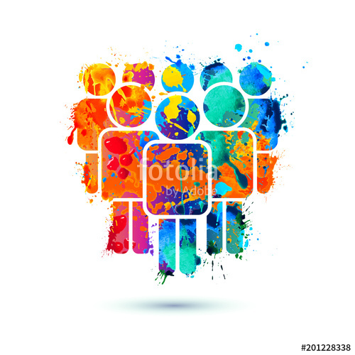 Crowd Symbol Group Of People Icon Splash Paint Stock Image 500x500 Crowd Symbol Group Of People Icon Splash Paint Stock Image