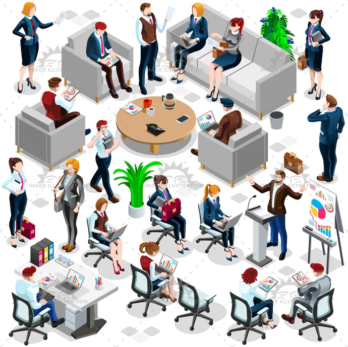 Isometric People Business Crowd Icon Set Vector Illustration 690x689 Isometric People Business Crowd Icon Set Vector Illustration