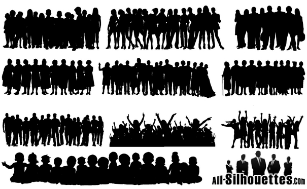 People Crowds Silhouette Vector Icon Template Clipart Free Download 605x373 People Crowds Silhouette Vector Icon Template Clipart Free Download