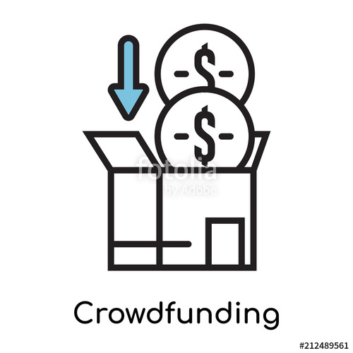 500x500 Crowdfunding Icon Vector Sign And Symbol Isolated On White