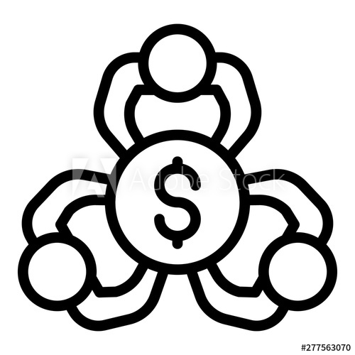 500x500 Group Crowdfunding Icon Outline Group Crowdfunding Vector Icon