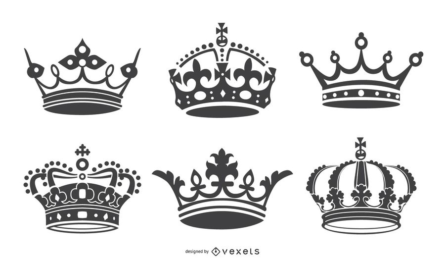 900x529 Crown Icon Silhouettes Collection