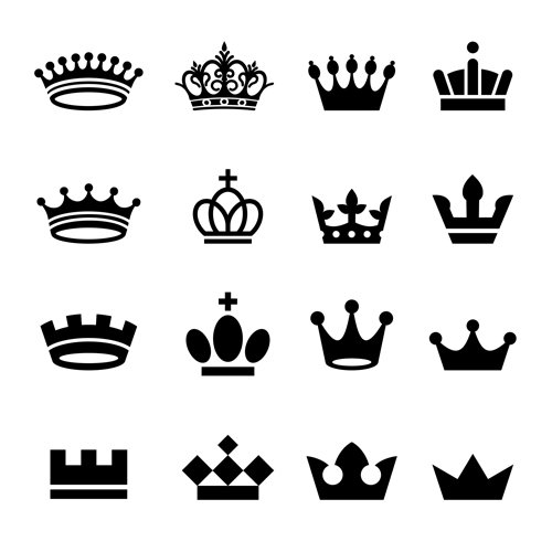 500x500 Vector Crown Creative Silhouettes Set Free Download