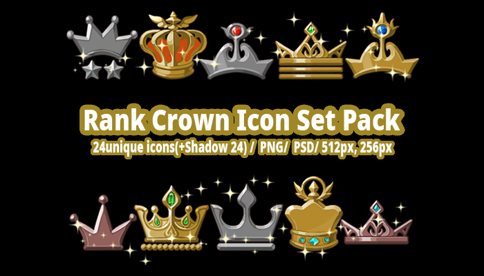 700x400 Rank Crown Icon Set Pack Gamedev Market