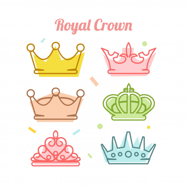 626x626 Royal Crown Icon Set Vector Illustration Vector Premium Download